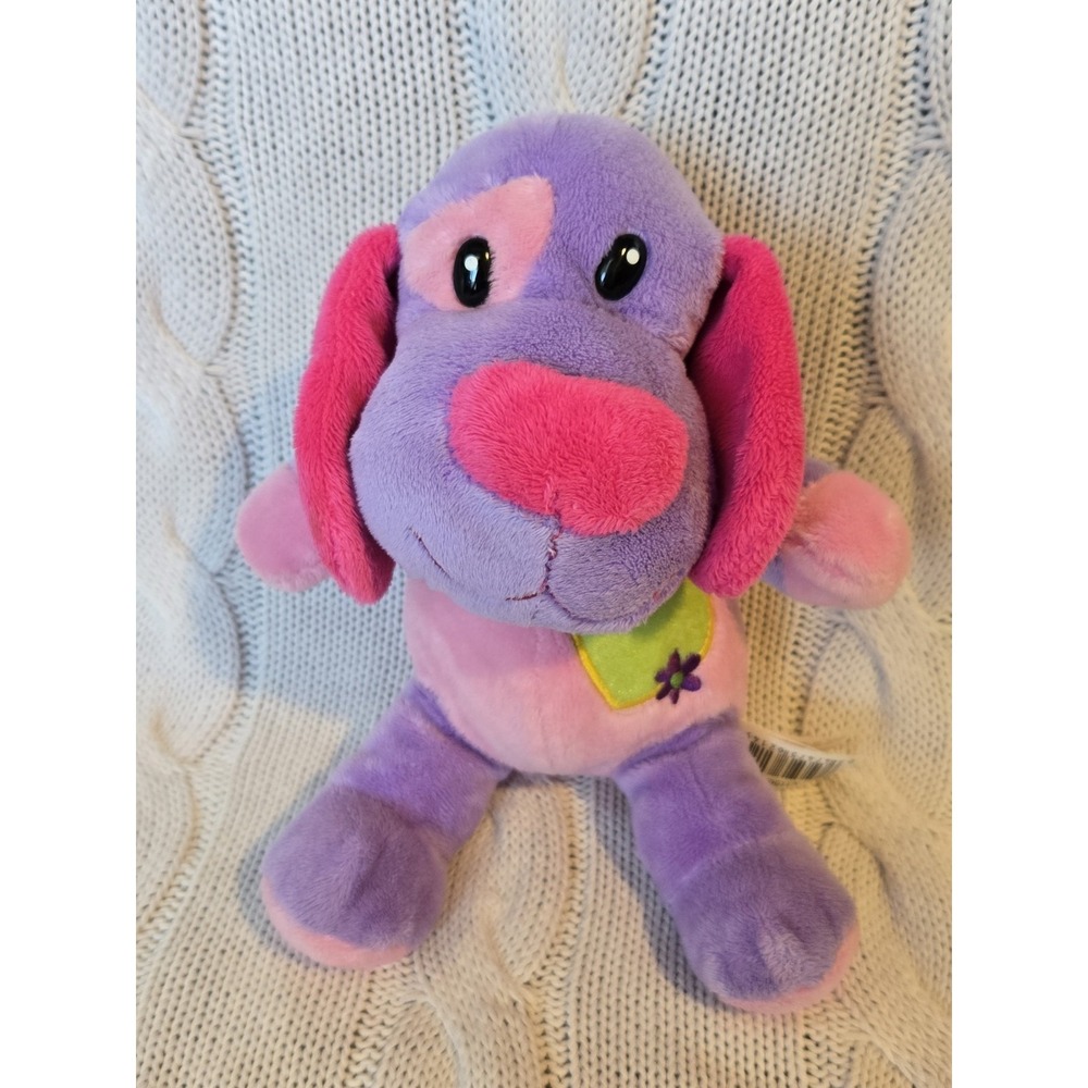 Dan Dee Valentines Dog Puppy Purple pink Plush Stuffed Animal Toy